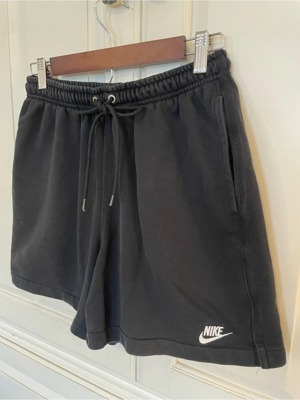 Nike Men’s Black Cotton Drawstring Shorts, 5” Inseam, SIZE S